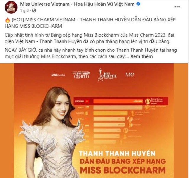 Thanh Thanh Huyền bứt phá tại Miss Charm, khoe chiến tích đầu tiên trước thềm chung kết Thanh Thanh Huyền bứt phá tại Miss Charm, khoe chiến tích đầu tiên trước thềm chung kết