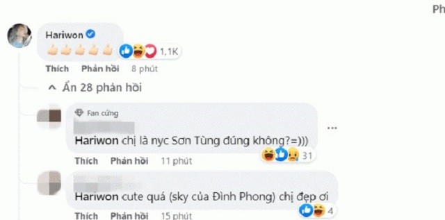 Hari Won cũng phải vào tương tác Hari Won cũng phải vào tương tác