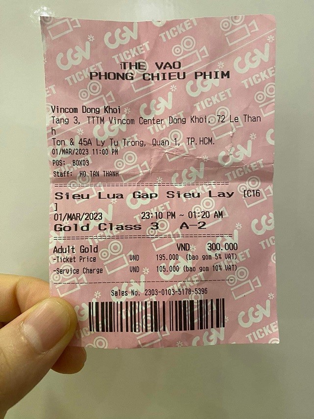 Vé xem phim được Trấn Thành đăng tải Vé xem phim được Trấn Thành đăng tải