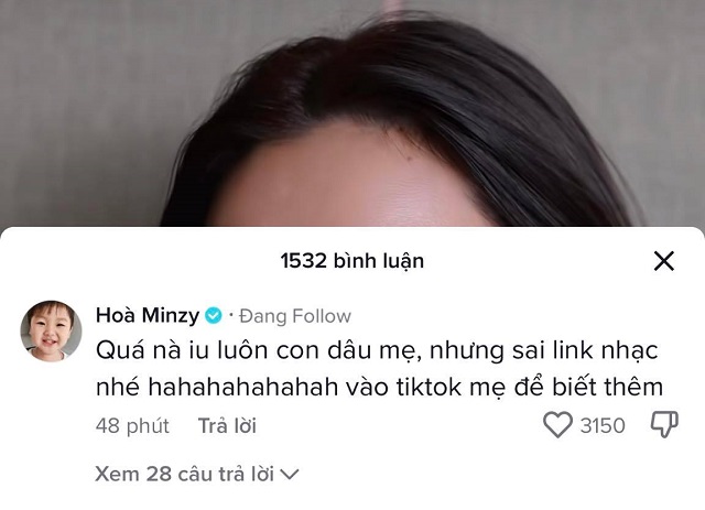 Hòa Minzy bắt bẻ 'con dâu'