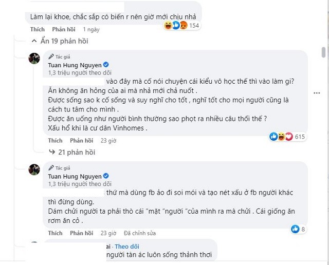 Tuấn Hưng phản ứng gắt khi bị nói móc mỉa Tuấn Hưng phản ứng gắt khi bị nói móc mỉa