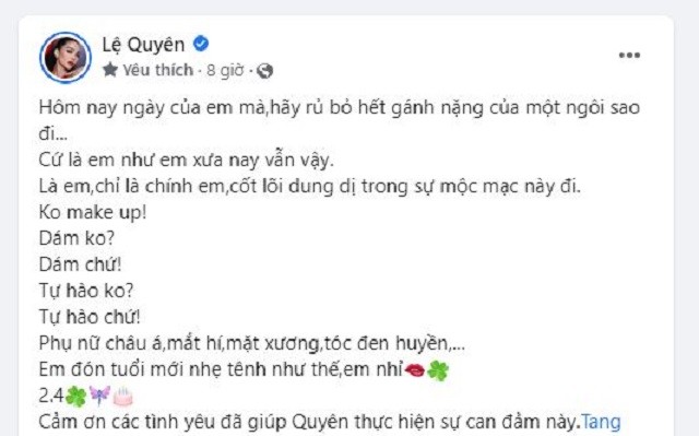 Lệ Quyên táo bạo khoe vẻ đẹp đắt giá nhất 'chuẩn' châu Á mừng tuổi mới 1 Lệ Quyên táo bạo khoe vẻ đẹp đắt giá nhất 'chuẩn' châu Á mừng tuổi mới 1