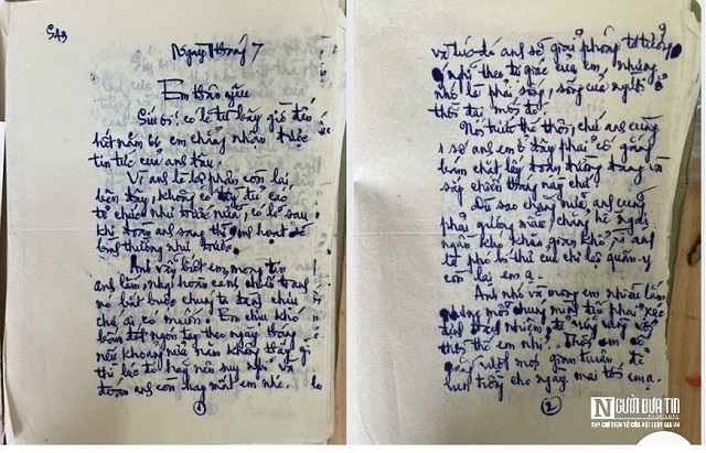 Những bức thư gửi từ chiến trường được nắn nót, chỉn chu nhưng cũng có những lá thư viết vội vàng để người lính lên đường hành quân giữa bom đạn. 'Anh vẫn biết em mong anh lắm nhưng hoàn cảnh chiến tranh nó bắt chúng ta đành chịu chứ có ai muốn. Em chịu khó bấm ngón tay theo ngày tháng nếu khoảng nửa năm không thấy gì thì lúc đó hãy nên suy nghĩ và đoán anh còn hay mất em nhé....Nói thế thôi chứ anh cùng 1 số anh em ở đây phải cố gắng bám chặt lấy đoạn đường đang và sắp chiến thắng này chứ. Dù sao đi nữa anh cũng phải gương mẫu, chẳng hề ngại ngần khó khăn gian khổ vì anh là phó bi thư của chi bộ quân y còn lại em ạ', những lời chứa chan tình cảm của anh Mậu gửi vợ. 