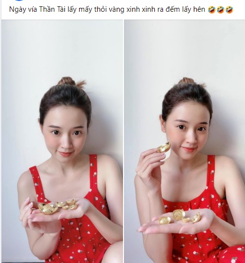 Midu chơi trội lôi vàng thỏi ra đếm, cư dân mạng soi ra danh tính người tặng. Ảnh internet Midu chơi trội lôi vàng thỏi ra đếm, cư dân mạng soi ra danh tính người tặng. Ảnh internet