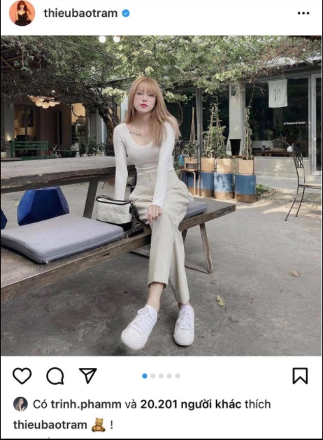 Thiều Bảo Trâm đăng ảnh xinh đẹp kèm biểu tượng 'gấu' gây tò mò. Ảnh Instagram nhân vật