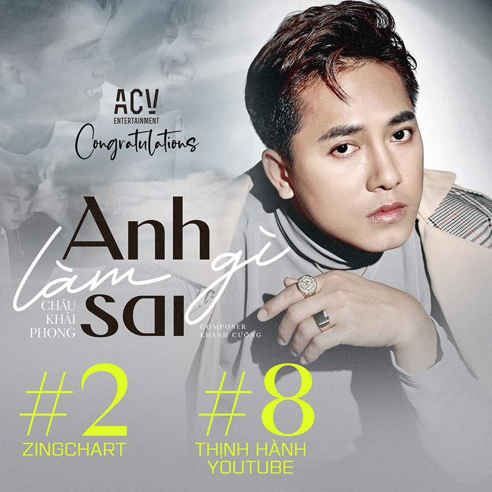 Châu Khải Phong quay trở lại đường đua âm nhạc với MV Anh làm gì sai. Ảnh internet