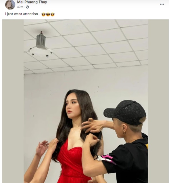 Mai Phương Thúy 'tự thú' rất thích được quan tâm, gây sự chú ý. Ảnh FBNV