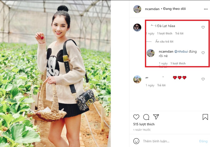 Cẩm Đan cũng đi Đà Lạt cùng chồng cũ Lệ Quyên. Ảnh IGNV Cẩm Đan cũng đi Đà Lạt cùng chồng cũ Lệ Quyên. Ảnh IGNV