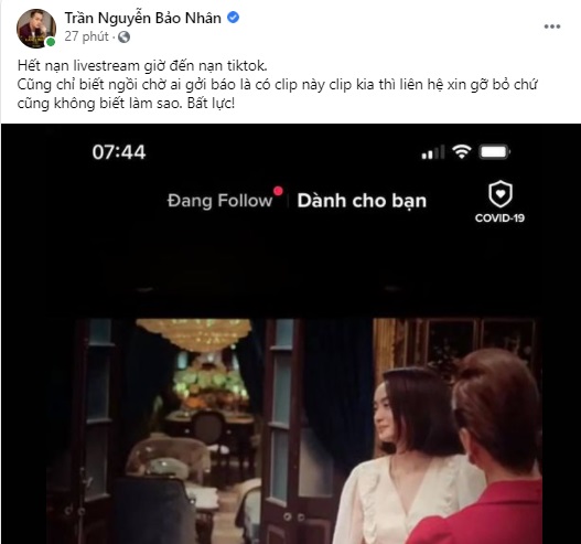 Ekip của Gái già lắm chiêu V đăng đàn bức xúc vì bị quay lén rồi tung lên mạng. Ảnh FBNV