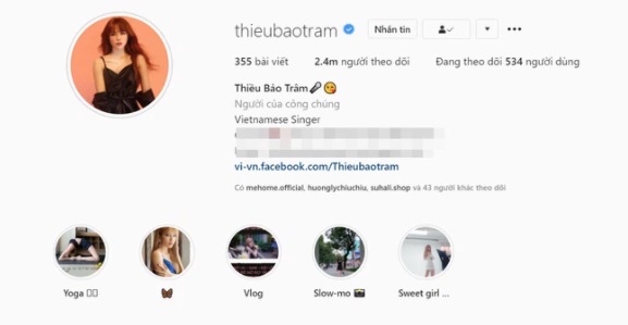 Instagram của Thiều Bảo Trâm tăng gần gấp 2,5 lần lượt theo dõi sau ồn ào với Thiều Bảo Trâm. Ảnh chụp từ màn hình