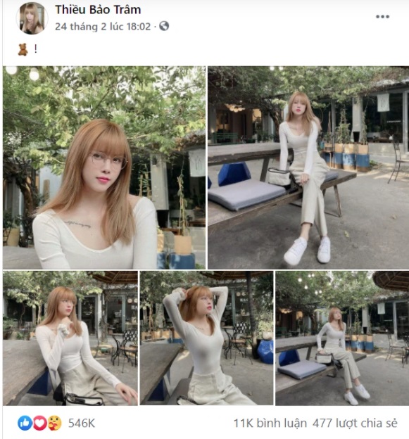 Đăng ảnh sương sương, Thiều Bảo Trâm cũng nhận về số lượt like khủng. Ảnh chụp từ màn hình