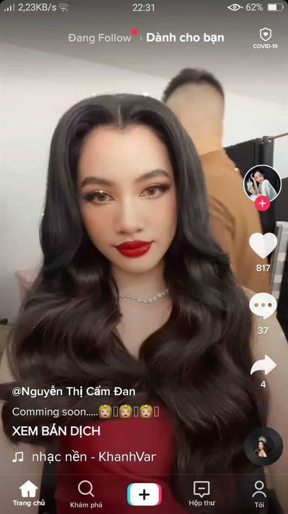 Cẩm Đan khoe nhan sắc xinh đẹp ẩn ý chuyện sẽ tham gia cuộc thi Hoa hậu Hoàn vũ Việt Nam 2021. Ảnh IGNV