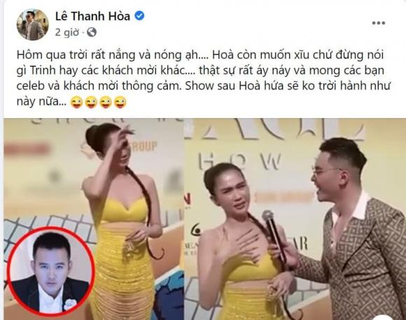 NTK Lê Thanh Hòa lên tiếng bảo vệ Ngọc Trinh trước làn sóng chỉ trích. Ảnh FBNV