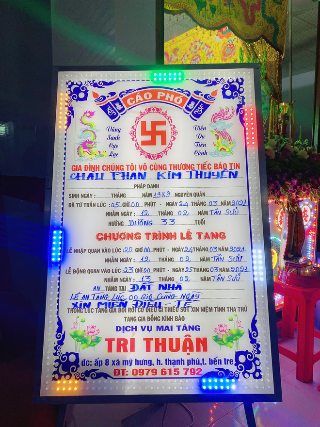 Cáo phó và thông tin tang lễ của Hoa hậu Phan Kim Thuyền. Ảnh internet Cáo phó và thông tin tang lễ của Hoa hậu Phan Kim Thuyền. Ảnh internet