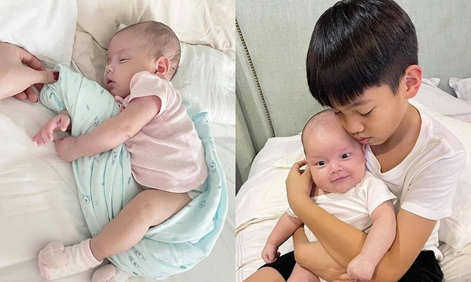 Khi qua nhà mẹ Hồ Ngọc Hà, Subeo cũng rất yêu thương các em. Ảnh FBNV Khi qua nhà mẹ Hồ Ngọc Hà, Subeo cũng rất yêu thương các em. Ảnh FBNV