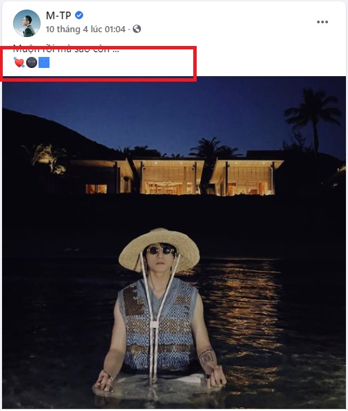 Sơn Tùng M-TP liên tục dùng 3 biểu tượng icon mỗi khi đăng bài mới. Ảnh FBNV Sơn Tùng M-TP liên tục dùng 3 biểu tượng icon mỗi khi đăng bài mới. Ảnh FBNV
