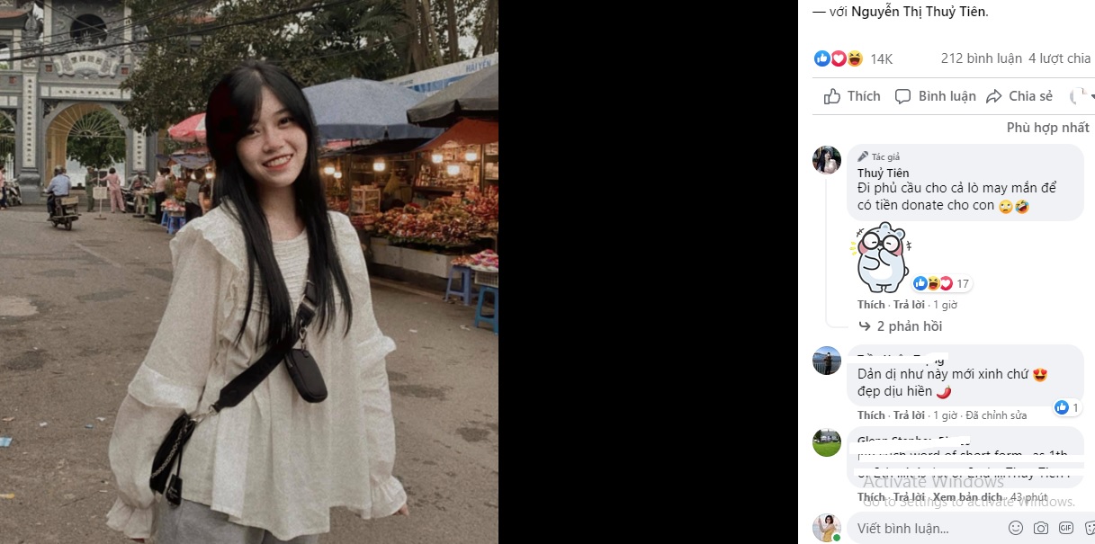 Diện trang phục kín bưng khác hẳn đời thường đi lễ chùa, 'thánh nữ áo hai dây' nhận cơn mưa lời khen từ fan. Ảnh FBNV