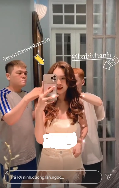 Rò rỉ khoảnh khắc Ninh Dương Lan Ngọc được người đàn ông lạ chăm chút từng li từng tí. Ảnh cắt từ clip