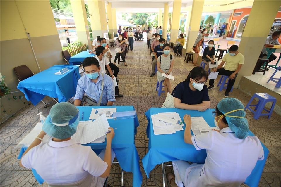 Bộ Y tế đề nghị TP.HCM đẩy nhanh tốc độ tiêm vắc xin, tạo điều kiện thí điểm rút gọn quy trình tiêm chủng. Ảnh Báo Lao động Bộ Y tế đề nghị TP.HCM đẩy nhanh tốc độ tiêm vắc xin, tạo điều kiện thí điểm rút gọn quy trình tiêm chủng. Ảnh Báo Lao động
