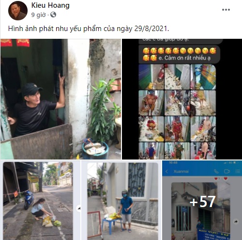 Những ngày qua, tỷ phú Hoàng Kiều đã nhờ nhóm thiện nguyện tại Việt Nam đi phát nhu yếu phẩm đến bà con khó khăn. Ảnh FBNV Những ngày qua, tỷ phú Hoàng Kiều đã nhờ nhóm thiện nguyện tại Việt Nam đi phát nhu yếu phẩm đến bà con khó khăn. Ảnh FBNV