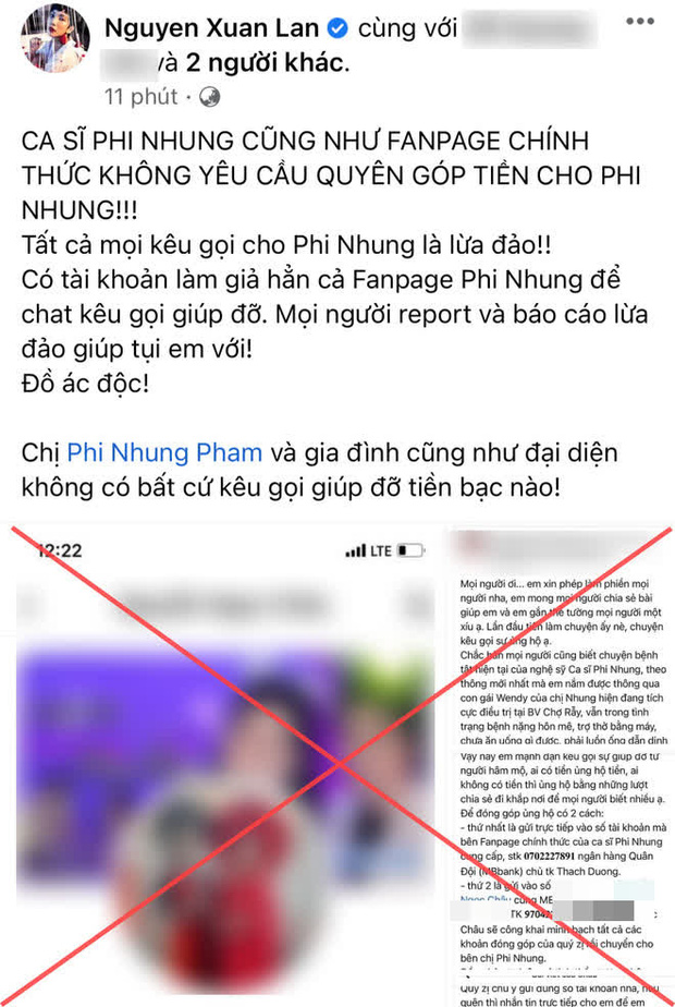 Đồng nghiệp bức xúc khi tên tuổi của Phi Nhung bị lợi dụng trong lúc nằm viện 2 Đồng nghiệp bức xúc khi tên tuổi của Phi Nhung bị lợi dụng trong lúc nằm viện 2