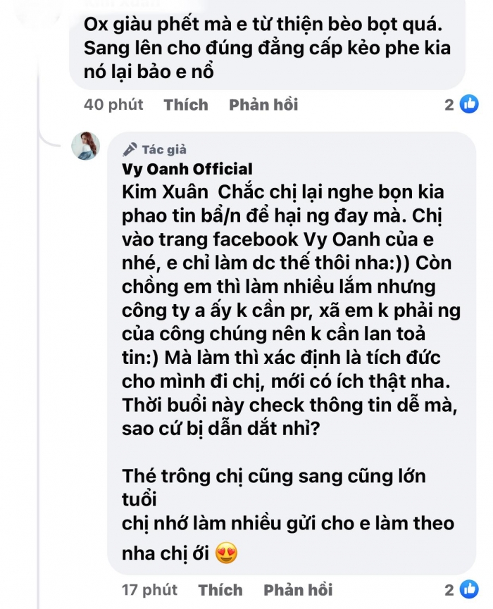 Được dạy cách sống thượng lưu, Vy Oanh đáp trả thâm thúy khiến anti-fan 
