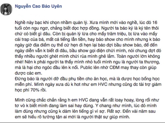 Liên tục 'đu' theo ồn ào Hồ Văn Cường, đàn em thân thiết của Mỹ Tâm bị chỉ trích. Ảnh FBNV Liên tục 'đu' theo ồn ào Hồ Văn Cường, đàn em thân thiết của Mỹ Tâm bị chỉ trích. Ảnh FBNV