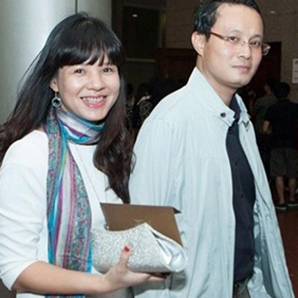 Lần xuất hiện hiếm hoi của chồng MC Diễm Quỳnh trước truyền thông. Ảnh internet