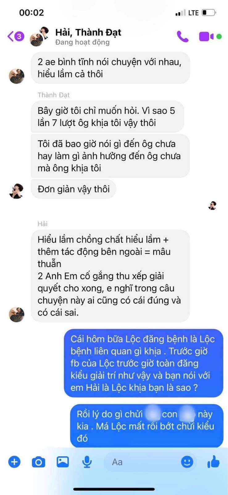 Rò rỉ tin nhắn 'căng như dây đàn' Đạt Villa đòi đến tận nhà 'xử' Lộc Fuho - Ảnh 3 Rò rỉ tin nhắn 'căng như dây đàn' Đạt Villa đòi đến tận nhà 'xử' Lộc Fuho - Ảnh 3