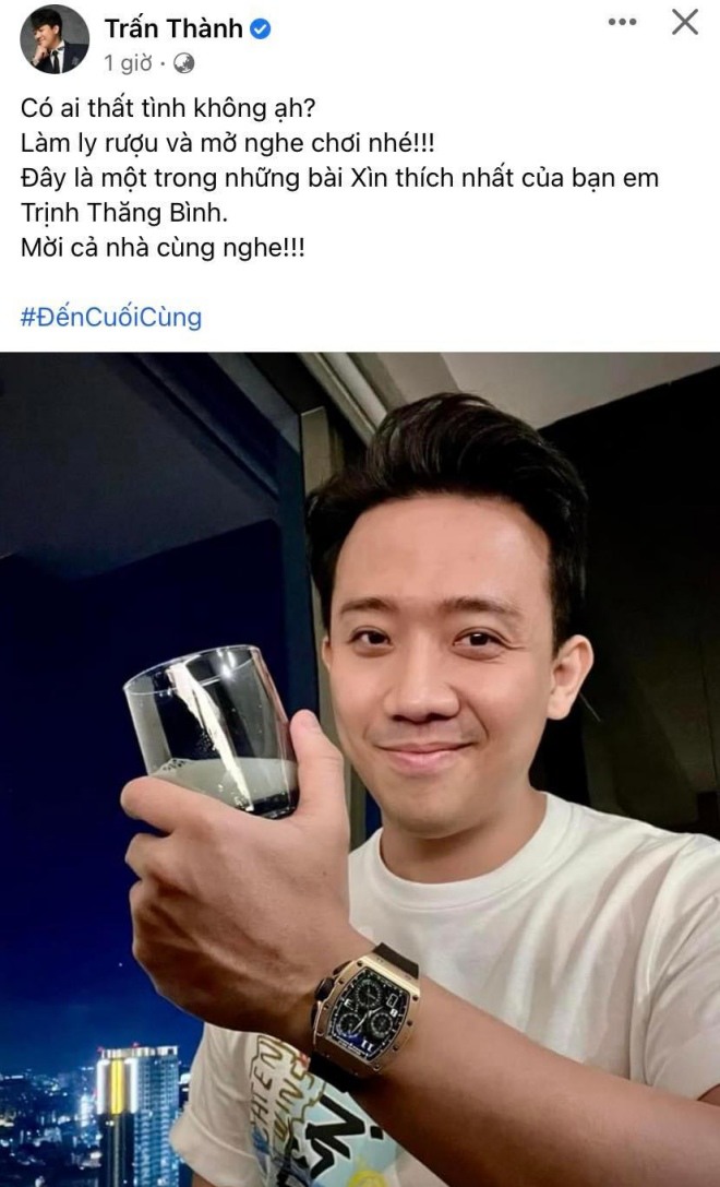 Trấn Thành đăng đàn về chuyện thất tình. Ảnh internet