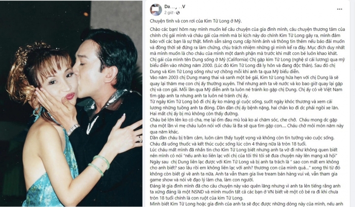 NSƯT Kim Tử Long vướng tin đồn bỏ mặc con rơi suốt nhiều năm. Ảnh internet