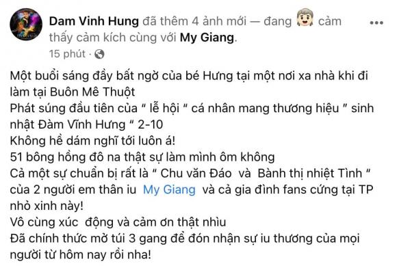 Đàm Vĩnh Hưng khoe quà đặc biệt từ fan. Ảnh internet