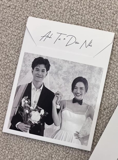 Thiệp cưới ấn tượng của Diệu Nhi và Anh Tú. Ảnh internet