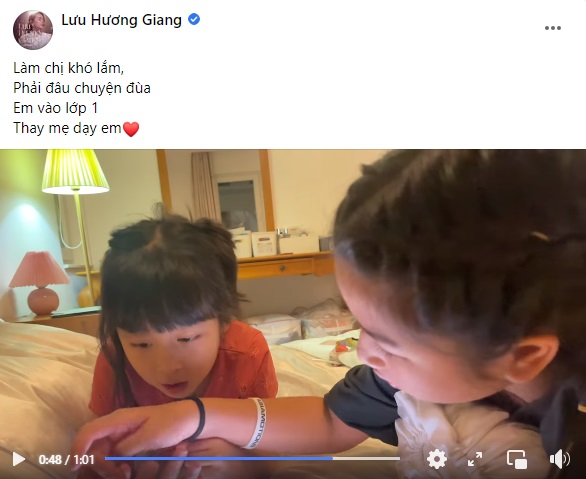 Lưu Hương Giang tự hào về hai cô con gái nhỏ. Ảnh internet