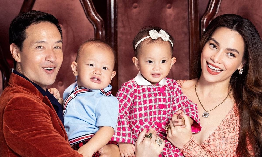 Gia đình hạnh phúc của Hà Hồ - Kim Lý. Ảnh internet