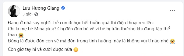 Bà xã Hồ Hoài Anh lo lắng khi con gái bị chấn thương ở trường. Ảnh internet Bà xã Hồ Hoài Anh lo lắng khi con gái bị chấn thương ở trường. Ảnh internet