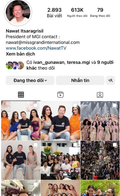 Đã từ rất lâu, Thùy Tiên không còn xuất hiện trên các bài đăng của ông Nawat. Ảnh internet Đã từ rất lâu, Thùy Tiên không còn xuất hiện trên các bài đăng của ông Nawat. Ảnh internet