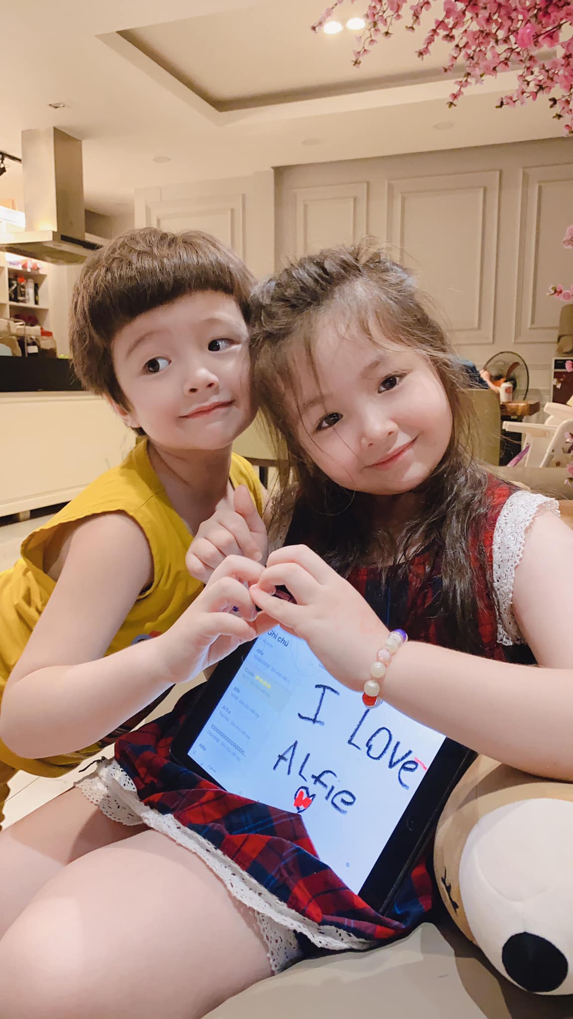 Hai nhóc tì nhà Elly Trần càng lớn càng đáng yêu. Ảnh internet