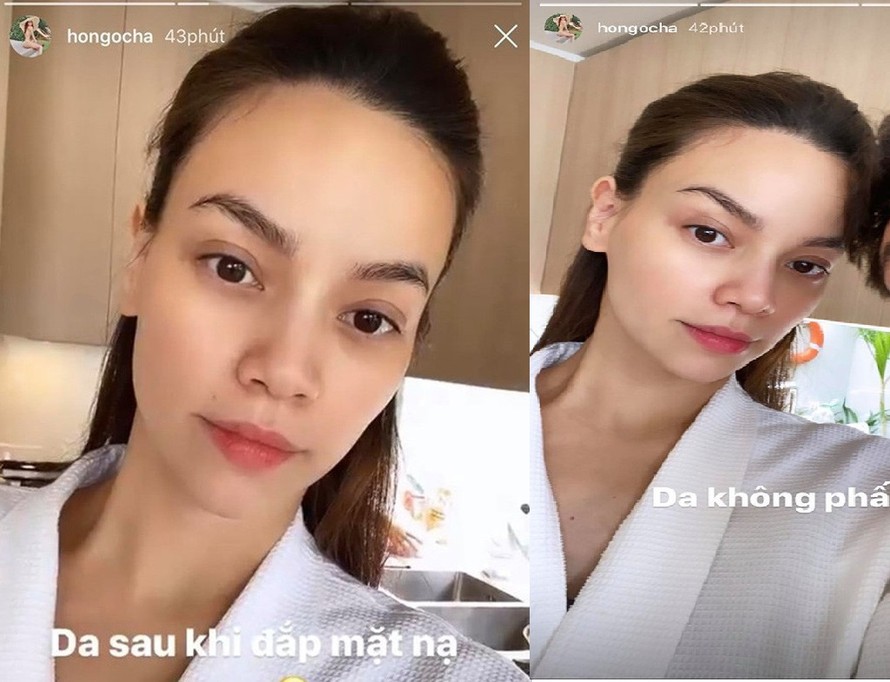 Mặt mộc xinh đẹp của Hồ Ngọc Hà. Ảnh internet