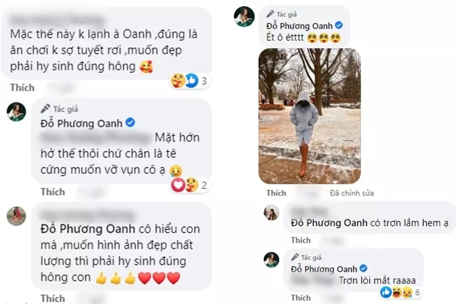 Sự thật phũ phàng đằng sau những bức ảnh lung linh giữa trời giá lạnh được Phương Oanh tiết lộ. Ảnh internet