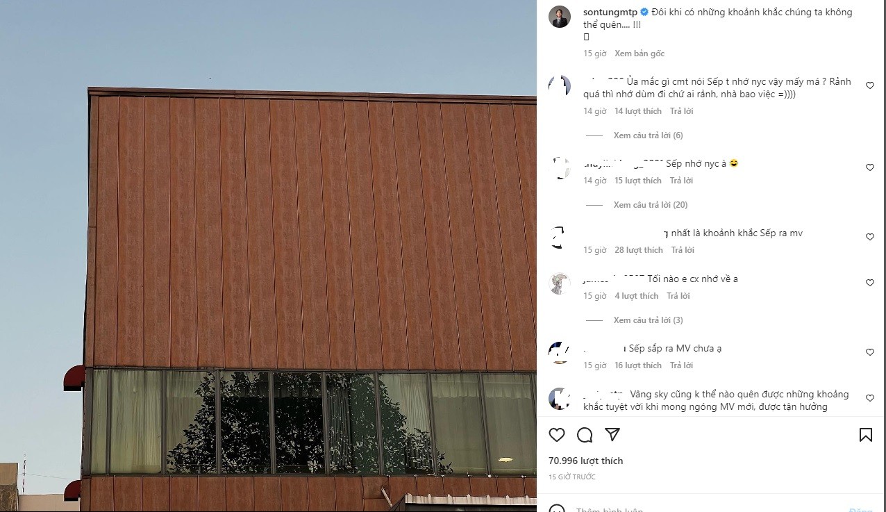 Sơn Tùng tiếc nuối quá khứ khiến CDM nghi nhớ người yêu cũ. Ảnh internet