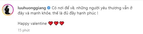 Lưu Hương Giang đăng đàn ẩn ý ngày lễ tình nhân. Ảnh internet