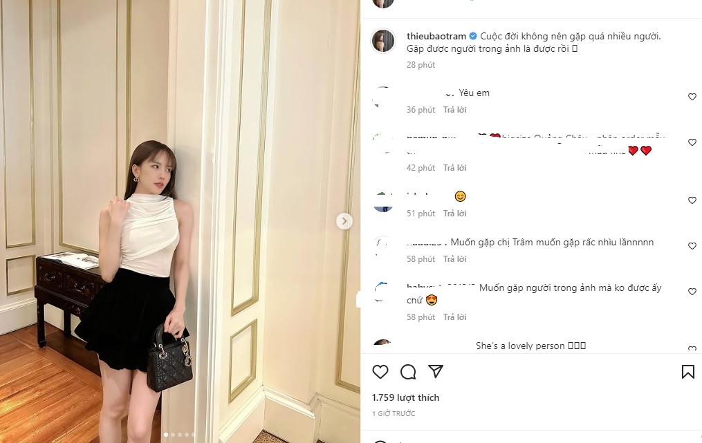 Thiều Bảo Trâm khẳng định không cần gặp quá nhiều người chỉ cẩn một người duy nhất là mình là đủ. Ảnh internet