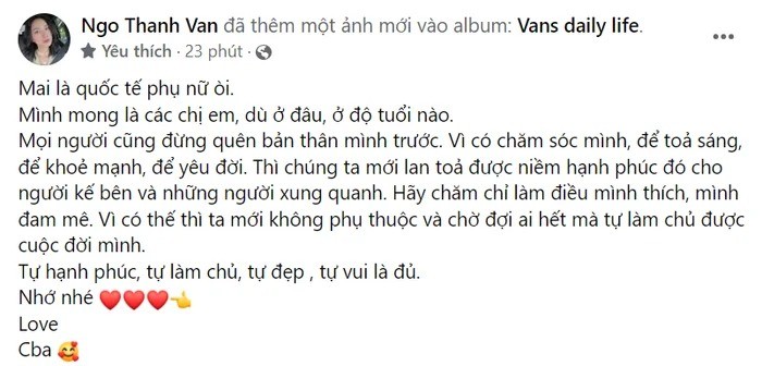 Ngô Thanh Vân tự tin khoe mặt mộc, phát ngôn gây chú ý dù đang hạnh phúc bên chồng trẻ - Ảnh 1 Ngô Thanh Vân tự tin khoe mặt mộc, phát ngôn gây chú ý dù đang hạnh phúc bên chồng trẻ - Ảnh 1