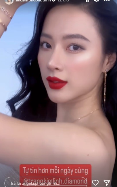 Nhan sắc ngày càng thăng hạng của Angela Phương Trinh. Ảnh cắt từ clip Nhan sắc ngày càng thăng hạng của Angela Phương Trinh. Ảnh cắt từ clip