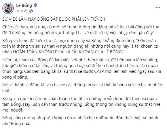 Tiktoker Lê Bống bị vạ lây sau ồn ào của hot girl Linh Trương 3 Tiktoker Lê Bống bị vạ lây sau ồn ào của hot girl Linh Trương 3