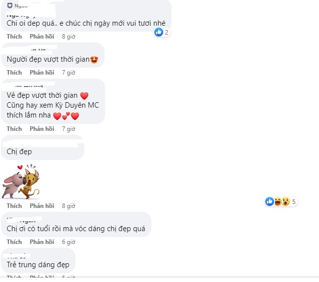 Cư dân mạng xuýt xoa trước vẻ đẹp thách thức thời gian của MC Kỳ Duyên. Ảnh internet Cư dân mạng xuýt xoa trước vẻ đẹp thách thức thời gian của MC Kỳ Duyên. Ảnh internet