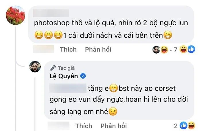 Lệ Quyên nhẹ nhàng đáp trả antifan. Ảnh internet