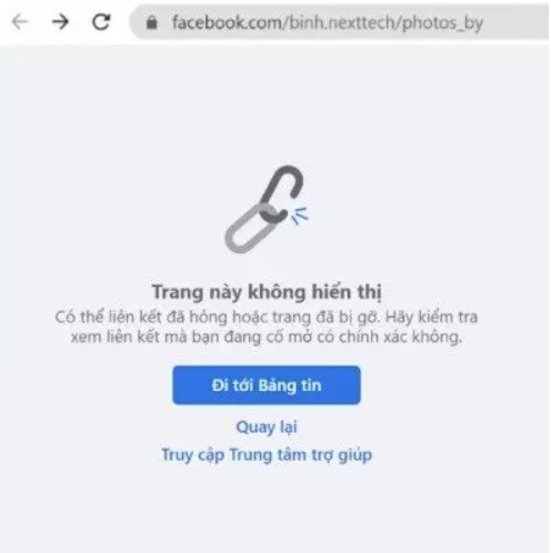 Trang cá nhân tích xanh của Shark Bình bỗng dưng biến mất. Ảnh internet
