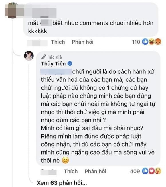 Thủy Tiên bức xúc đáp trả cư dân mạng. Ảnh internet Thủy Tiên bức xúc đáp trả cư dân mạng. Ảnh internet